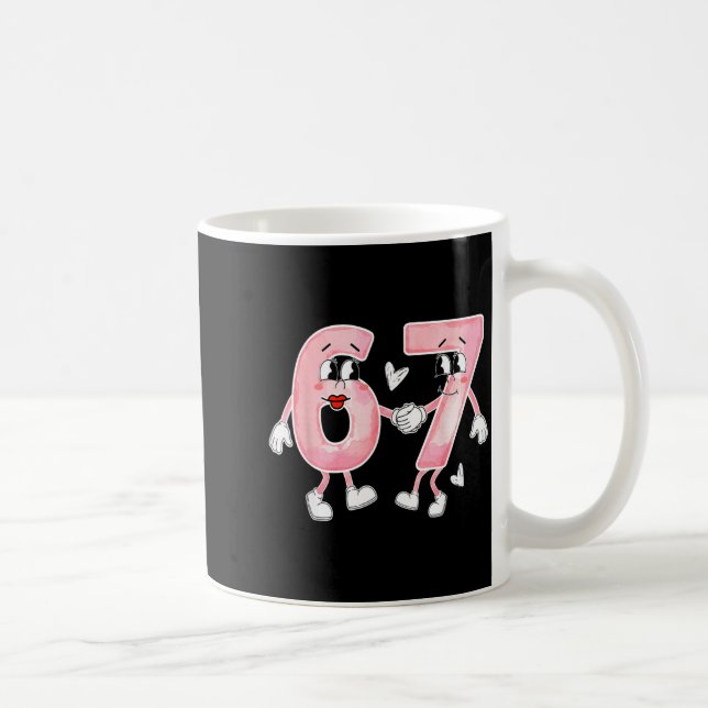 Lustiger Valentinstag 6 7 Sechs Sieben Meme Valent Kaffeetasse (Rechts)