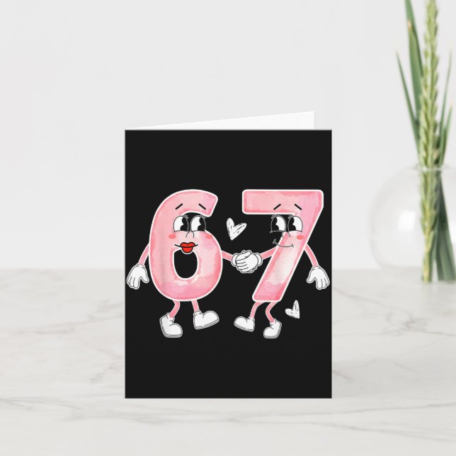 Lustiger Valentinstag 6 7 Six Seven Meme Valentin Karte (Vorderseite)