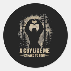 Lustiger Valentinstag Bigfoot Herz Ein Typ wie ich Runder Aufkleber