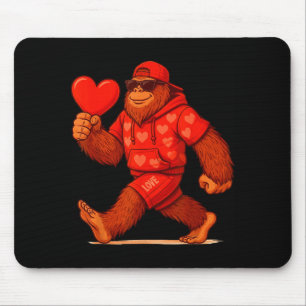 Lustiger Valentinstag Bigfoot Herz Sungles Sasquat Mousepad