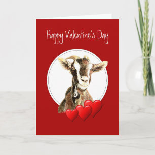 Lustiger Valentinstag für den alten Ziegenbock, Hu Feiertagskarte