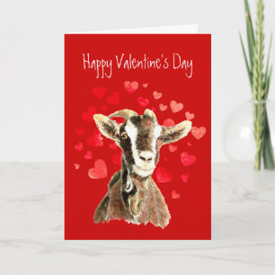 Lustiger Valentinstag für den Lieblingsalten Ziege Feiertagskarte
