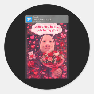 Lustiger Valentinstag Gen Z Humor Schwein Paar Mem Runder Aufkleber