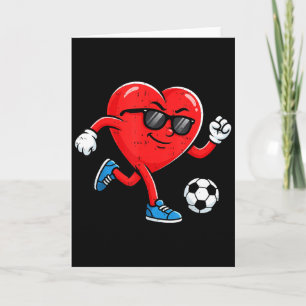 Lustiger Valentinstag Herz Fußball Jungen Karte