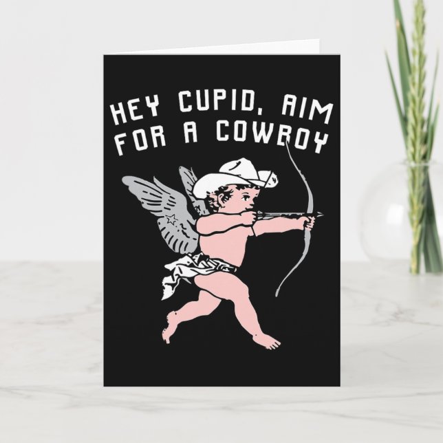 Lustiger Valentinstag Hey Cupid  Karte (Vorderseite)