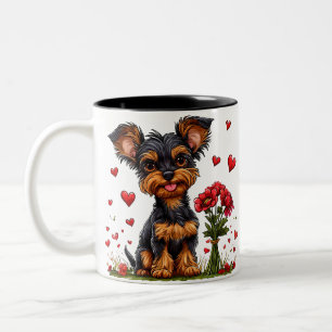 ☕ Lustiger Valentinstag-Hundetasse Für Lieb Gesche Zweifarbige Tasse
