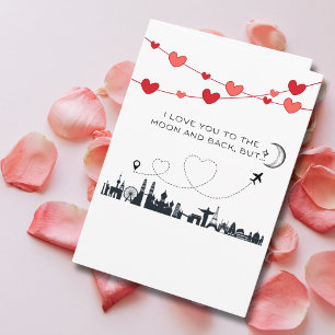 Lustiger Valentinstag Ich liebe dich bis zum Mond Feiertagspostkarte