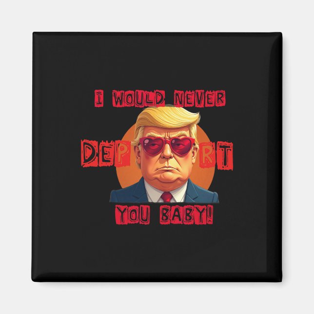 Lustiger Valentinstag, ich würde dich niemals absc Magnet (Vorne)