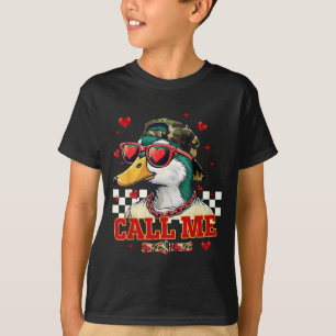Lustiger Valentinstag Junge Entenjagd Ruf Mich Tod T-Shirt
