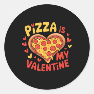 Lustiger Valentinstag Kinder Jungen Mädchen Pizza Runder Aufkleber