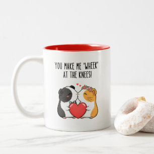 Lustiger Valentinstag-Meerschweinchen-Becher, Zweifarbige Tasse