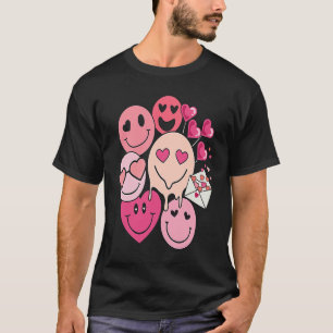 Lustiger Valentinstag Retro-Lächeln Herz Süßigkeit T-Shirt