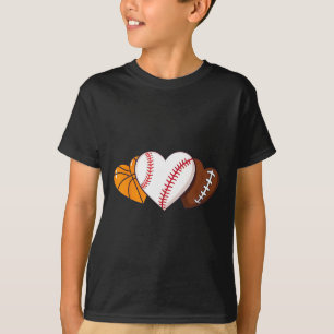 Lustiger Valentinstag Sketll verkauft Fußll Herzen T-Shirt