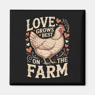 Lustiger Valentinstag Süßes Huhn Liebe wächst am b Magnet