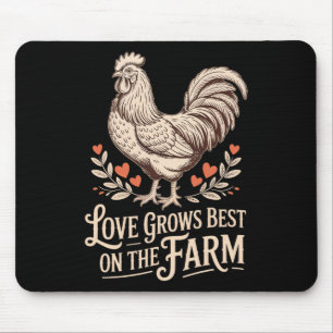 Lustiger Valentinstag Süßes Huhn Liebe wächst am b Mousepad
