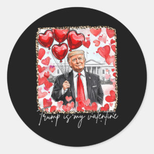 Lustiger Valentinstag Trump ist mein Valentin Rote Runder Aufkleber
