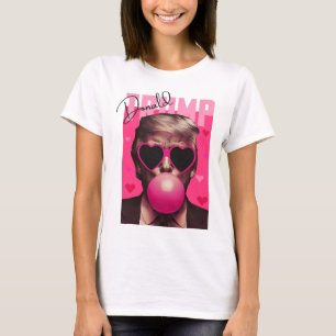 Lustiger Valentinstag Trump Rosa Bubble Gum Süßer T-Shirt