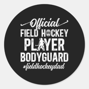 Lustiger Vater eines Field-Hockey-Spielers Runder Aufkleber