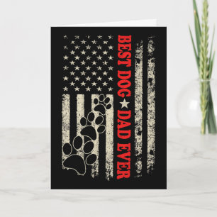 Lustiger Vater Vatertag Hund Papa USA-Flagge  Karte
