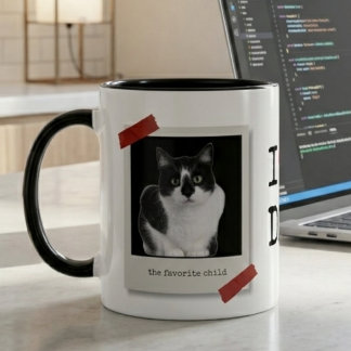 Lustiger Vatertag 2-Foto-Polaroid-Katzenpapa Tasse
