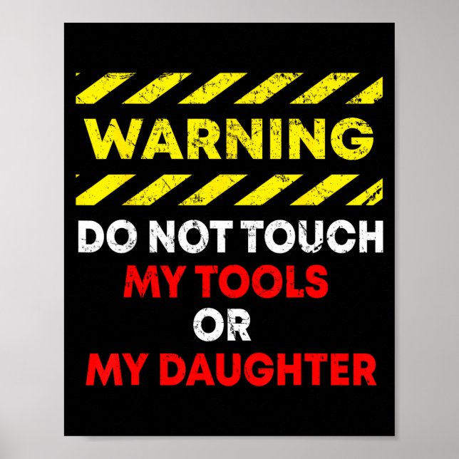 Lustiger Vatertag Daddy-Geschenkbekleidung Warnung Poster (Vorne)