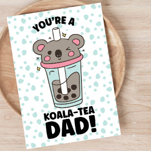Lustiger Vatertag Koala-Tee Papa Wortspiel Feiertagskarte