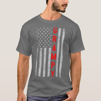 Lustiger Vatertag Vintage Patriotisch Amerika Opa T-Shirt