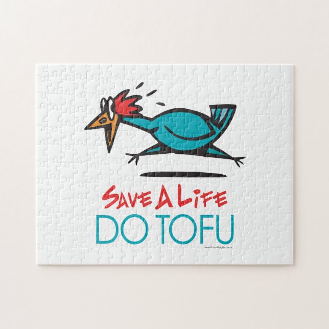 Lustiger vegetarischer Tofu Puzzle (Horizontal)