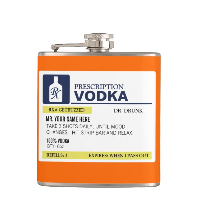 Lustiger Verordnungs-Wodka Flachmann (Vorderseite)
