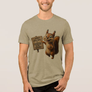 Lustiger Verrückter Eichhörnchen Herren Tri-Blend Shirt