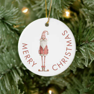 Lustiger verrückter Weihnachtsmann Frohe Weihnacht Keramik Ornament
