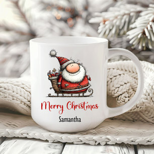 Lustiger verrückter Weihnachtsmann-Kaffeebecher Kaffeetasse