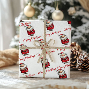 Lustiger verrückter Weihnachtsmann Whimsy Geschenk Geschenkpapier
