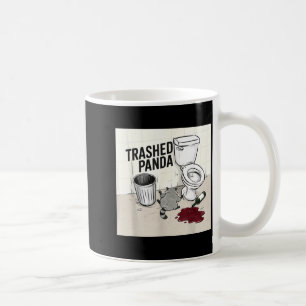 Lustiger verwüsteter Panda Waschbär wird betrunken Kaffeetasse