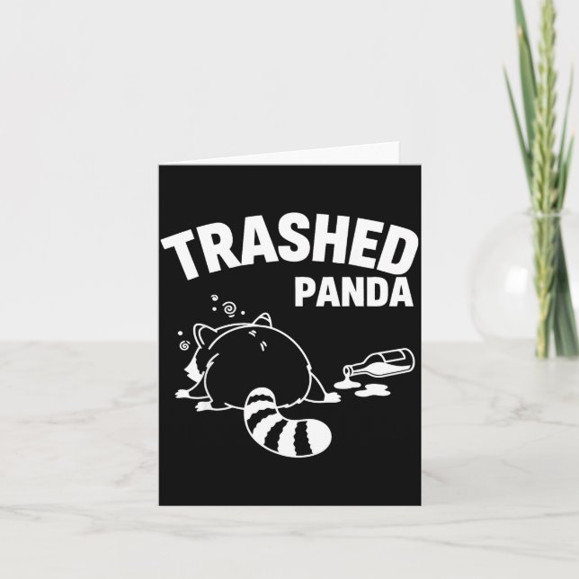 Lustiger verwüsteter Panda Waschbär wird betrunken Karte (Vorderseite)