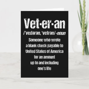 LUSTIGER VETERAN Amerikanisches Veteranen-Geschenk Karte