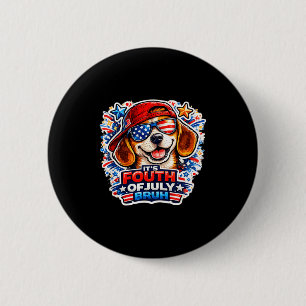 Lustiger vierter Juli bruh Beagle Hund patriotisch Button
