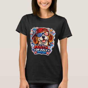 Lustiger vierter Juli bruh Beagle Hund patriotisch T-Shirt
