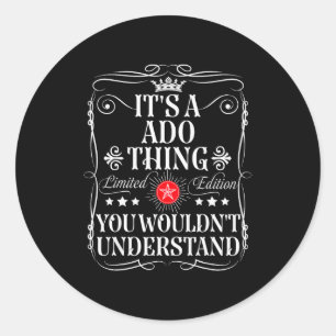 Lustiger Vintage-Ado-Name S und Ado-Name Es ist ei Runder Aufkleber