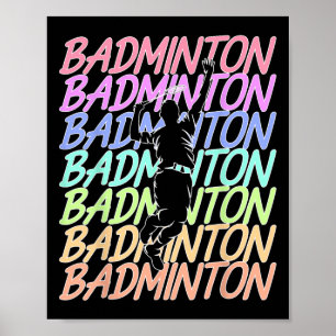 Lustiger Vintage-Badminton-Shuttle Badminton-Spiel Poster