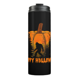 Lustiger Vintage-Bigfoot-Kürbis-Halloween-Streich Thermosbecher