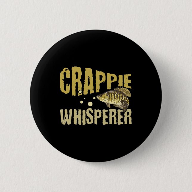 Lustiger Vintage Crappie Flüsterer Angeln Button (Vorderseite)