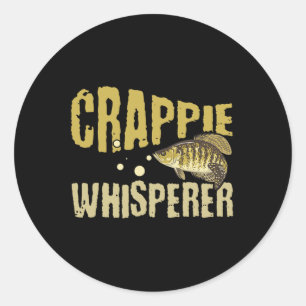 Lustiger Vintage Crappie-Whisperer-Angler  Runder Aufkleber