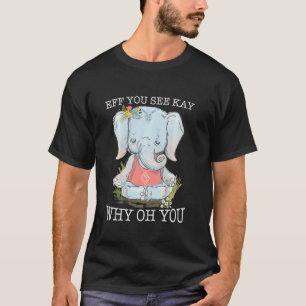 Lustiger Vintage-Elefant Yoga Liebhaber Eff You Se T-Shirt
