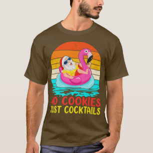Lustiger Vintage Flamingo Schwimmkörper Santa Somm T-Shirt