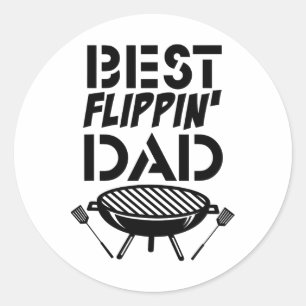 Lustiger Vintage Grill Daddy - Grillen und Nachfül Runder Aufkleber