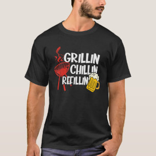 Lustiger Vintage-Grill-Vater grilliert, chillt, fü T-Shirt
