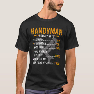 Lustiger Vintage-Handwerker-Stundensatz Arbeitsloh T-Shirt