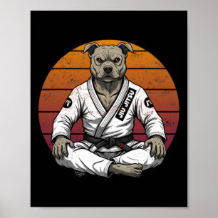 Lustiger Vintage-Hund Brasilianisches Jiu Jitsu Re Poster