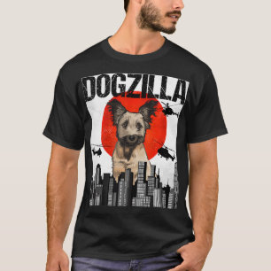 Lustiger Vintage-Japanischer Dogzilla Skye Terrier T-Shirt
